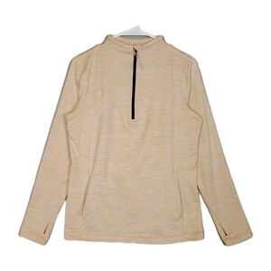 T By Talbots Half Zip Pullover Sweater Womens Petite Small Athletic Top Peach